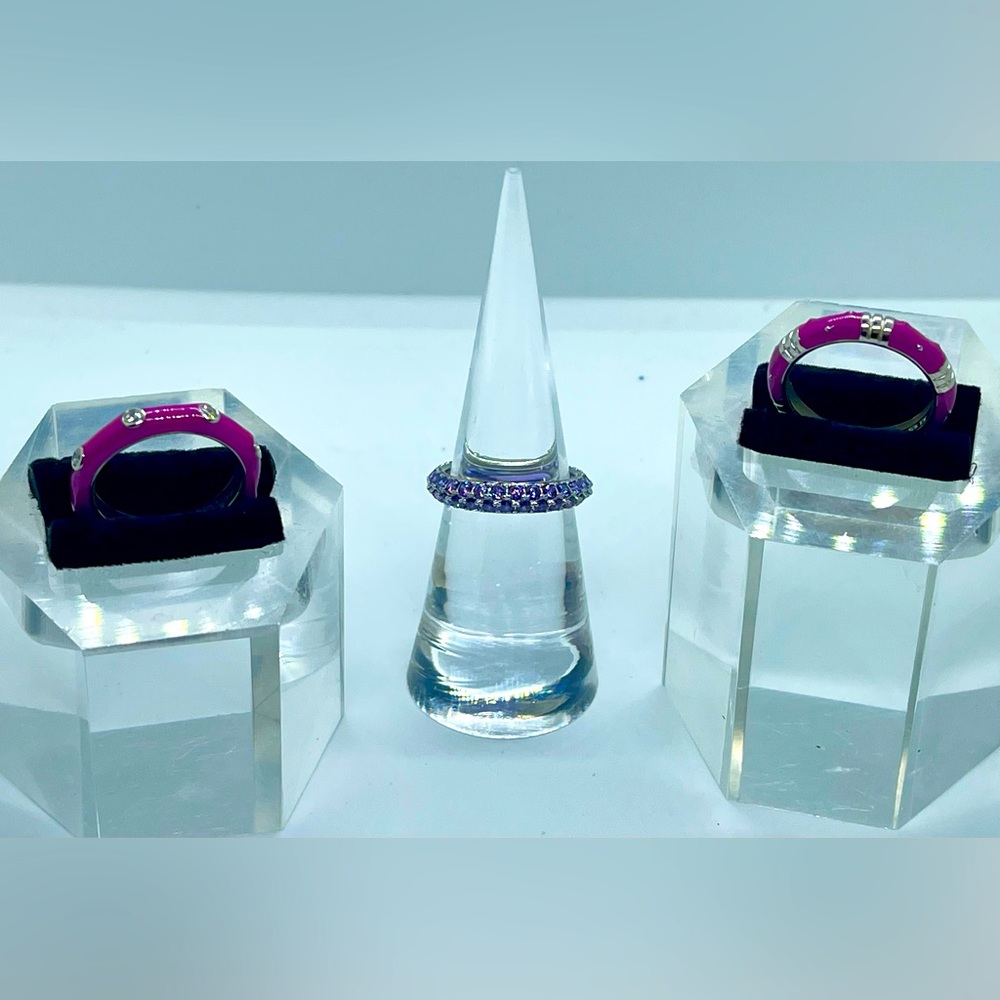 Sim Diamond & Enamel 925 Ring Set